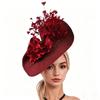 Handmade Feather Fascinator Hat Straw Flower Headpiece  Women Fascinator Derby Pillbox Hat