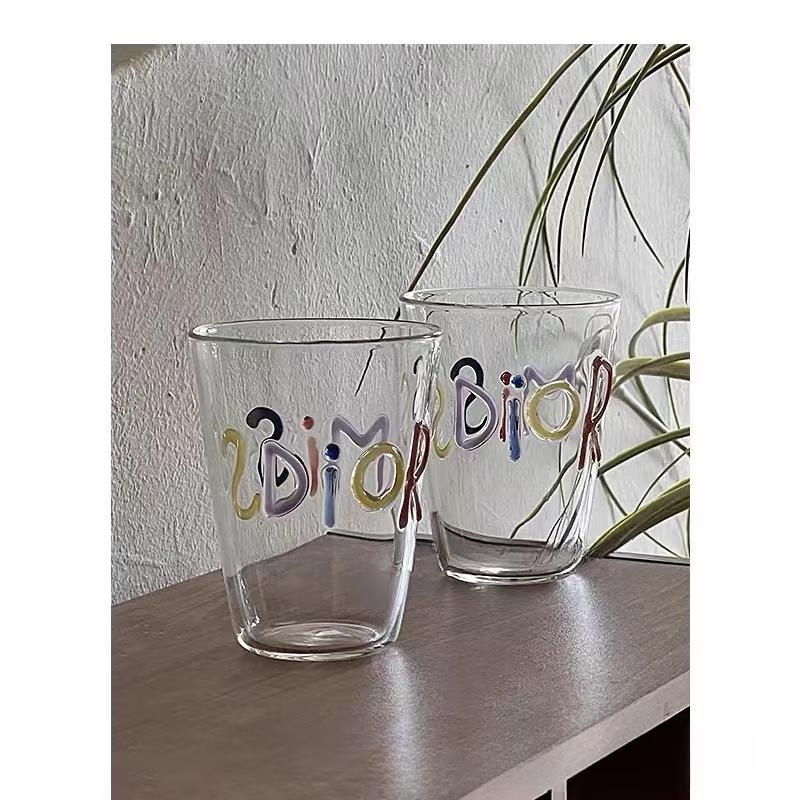 Shangqi High Borosilicate Glass Cup - Colorful Miss Letters