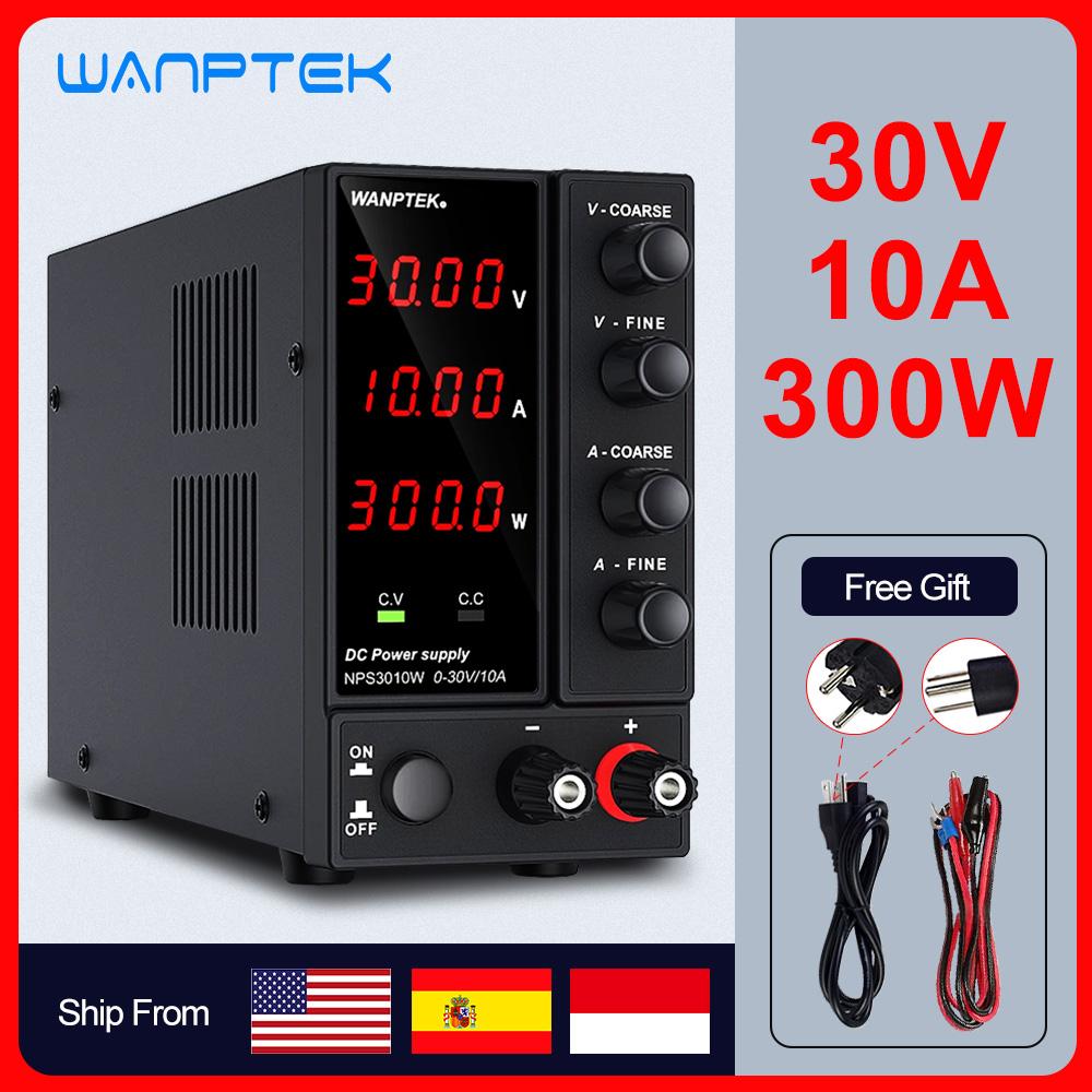 Wanptek Adjustable DC Power Supply 30V 10A LED Lab Bench Power Source Stabilized Switch Power Supply Voltage Regulator 60V 5A