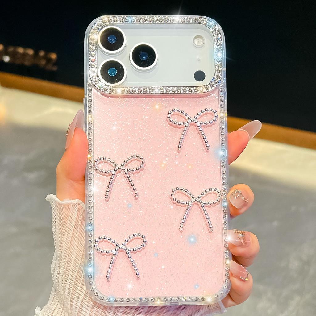 Glitter Pearl Butterfly for IPhone17Air for Apple 16E Mobile Phone Case 15promax Luxury Glitter Diamond