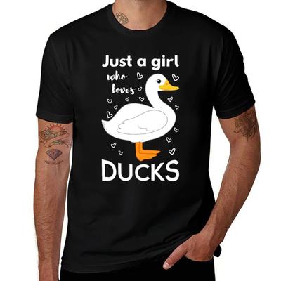 Just A Girl Who Loves Ducks II T-Shirt Fashion Graphic Tee for Men