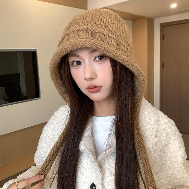 Vintage Fair Island Hat Women'S Windproof And Cold-Proof Wool Hat Warm Ear Protector Lei Feng Hat Show Face Small Knitted Hat