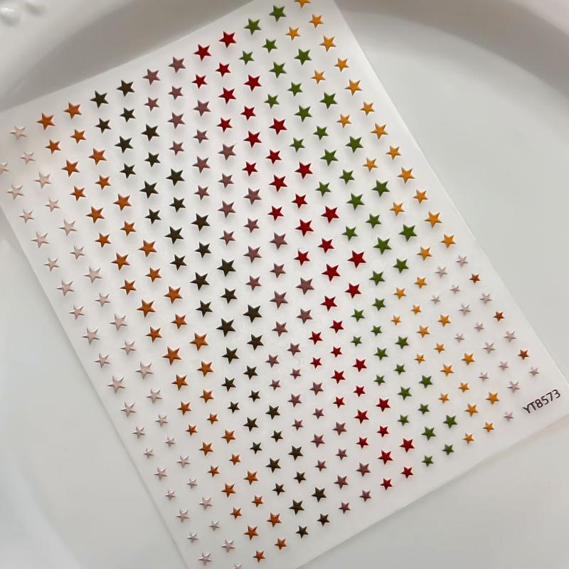 Holographic Star Nail Art Stickers Self Adhesive Assorted Colors Perfect For Diy Manicure Home Use Nail Salon Decor