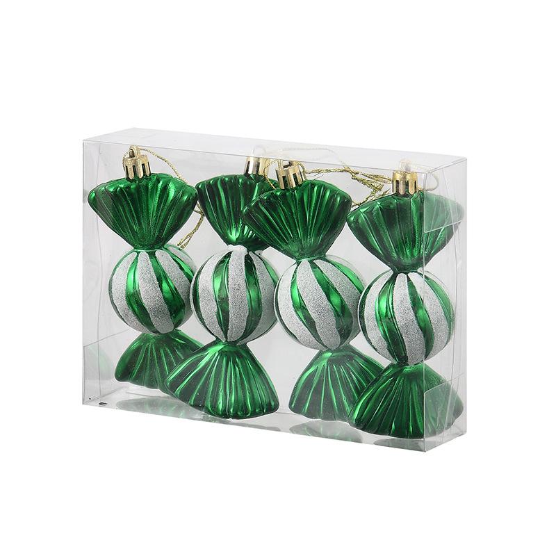 New Christmas Candy Pendant Christmas Tree Decoration Electroplating Painted Plastic Props Window Counter Ornament