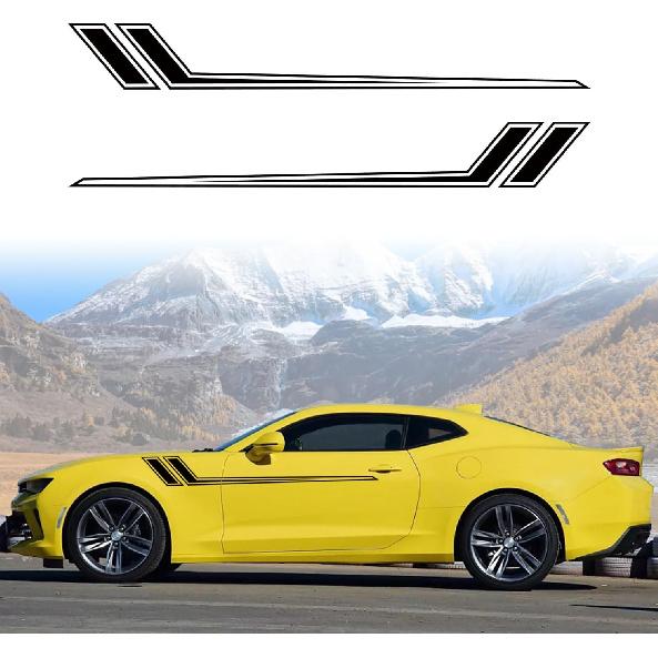 Vinyl DIY Car Side Decals Compatible with Chevy Camaro Side Body Car Decals Racing Stripes Sticker Stripe Graphics Car Body Side Door Decoration чёрный