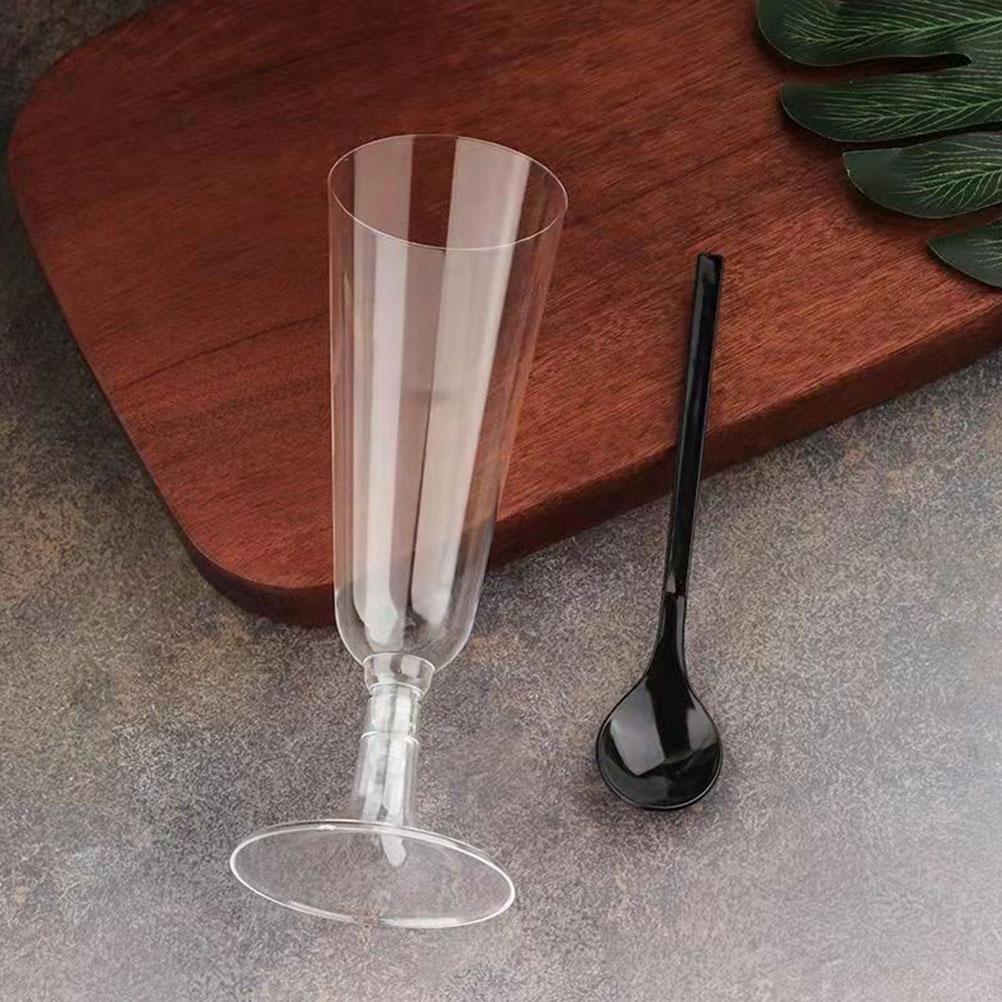 40pcs 150ml Disposable Cocktail Goblets Martini Glasses Unbreakable Plastic Champagne Drinks Wine Flutes Party Bar Cups