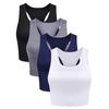 Women's Tops 4 Pieces Basic Crop Tank Tops Sleeveless Crop Sport Blouse