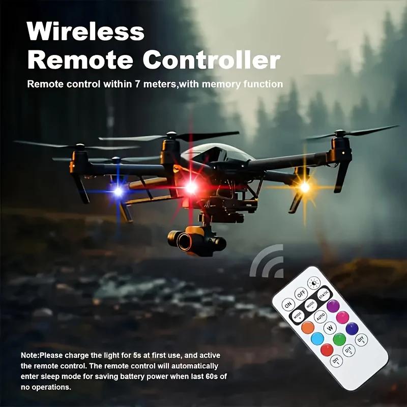 1-10PCS 8 Color Drone Strobe Light LED Warning Strobe Light Vibration Induction with Control for Motorcycle Signal Lamp