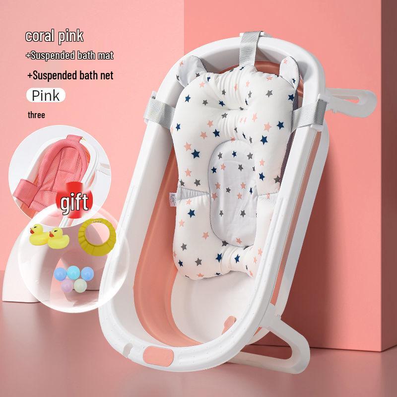 Foldable Baby Reclining Bath Tub, Large Infant Bathtub for Home Use