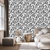 Wallpaper Black and White Flowers Gray and White for Living Room and Bedroom 50x1000
