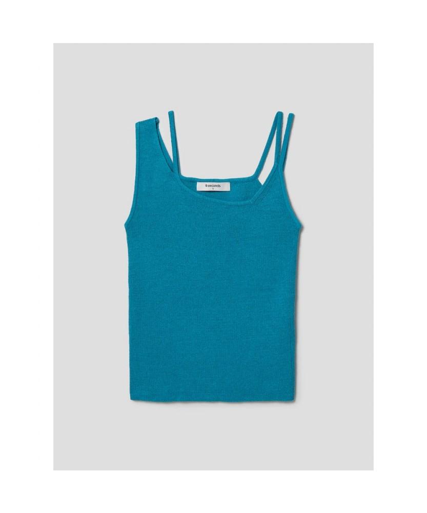 8SECONDS Strap Detail Sleeveless Knit Blue (164751Ey1P)