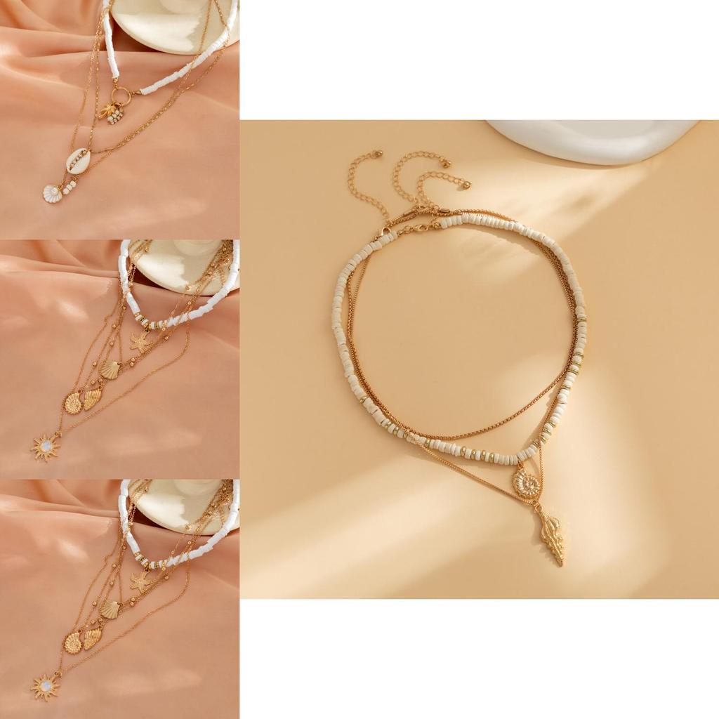 Eye-catching Alloys And Soft Clay Seashell Necklace For Fashionable Beach Vacations