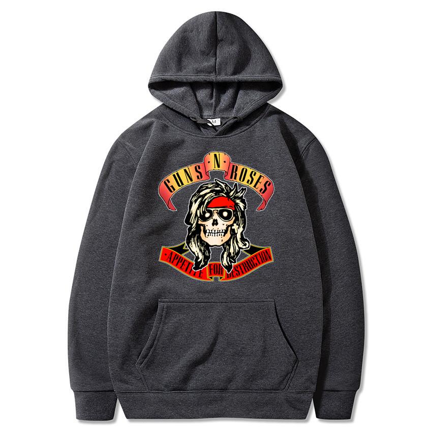 Guns N' Roses Hoodies Musik Hard Rock Band Schädel Druck Streetwear Unisex Frauen Mode Übergroßen Sweatshirts Hoodie HipHop Pullover