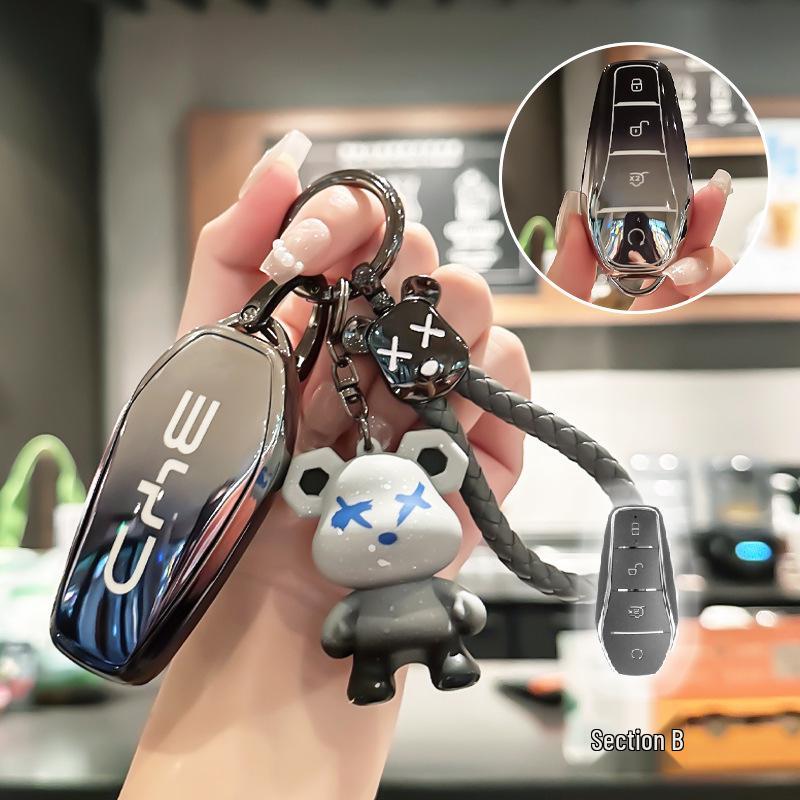 BYD Key Case for Han, Dolphin, Seagull, Mini, Yuan, Tang, Song Pro, and Qin Plus.