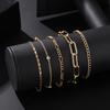 New Combination Bracelet, Stylish and Simple Gold Adjustable 5-piece Set Bracelet Jewelry Direct Sales