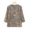 YUZHAOLIN Women's Elderly Round Neck 3/4 Sleeve Blouse