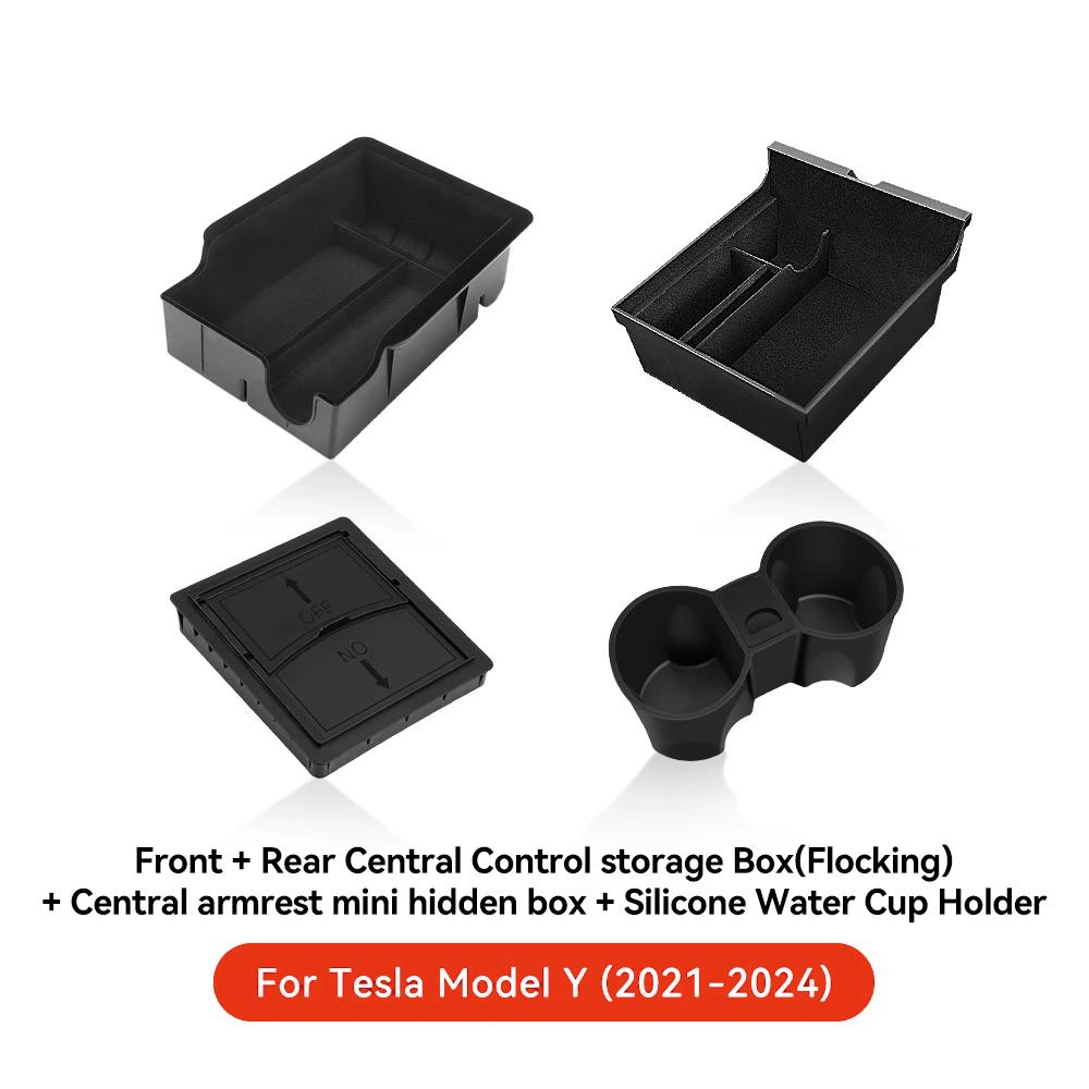 

YZ для Tesla Model 3 Highland 2025 Model Y 2025-2025 Центральный подлокотник Скрытый ящик для хранения Подстаканник Консоль Органайзер Аксессуары