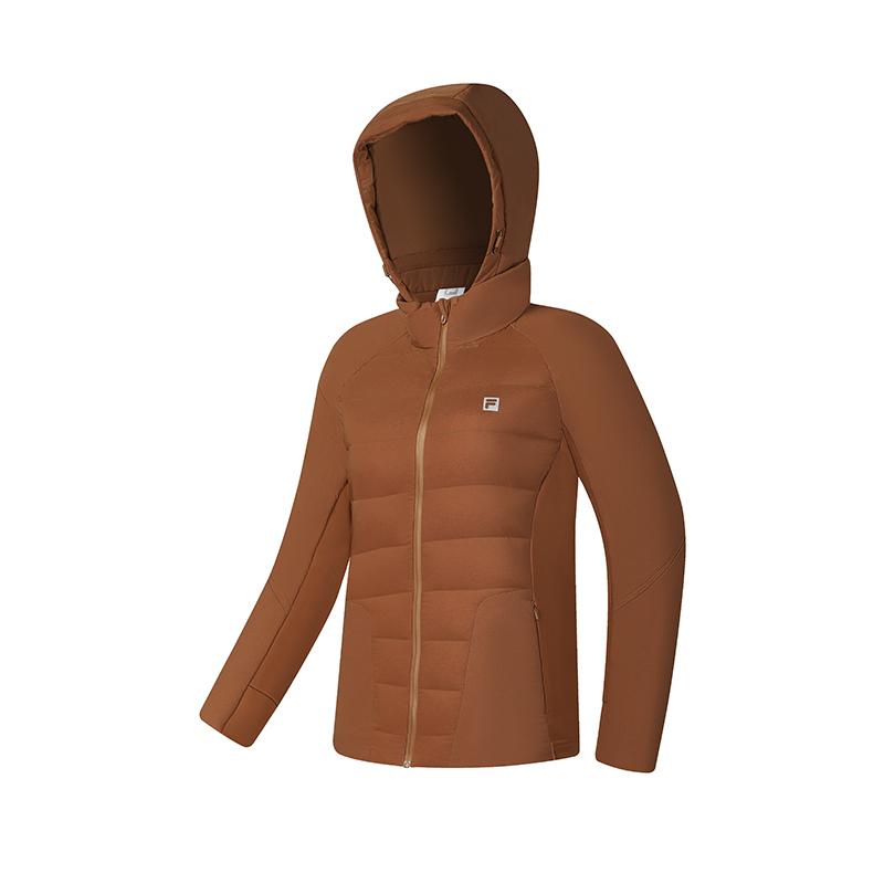 

New FILA Fitness Puffer Jacket Women s Chestnut Brown A11W441904F-BN 170/88A/L