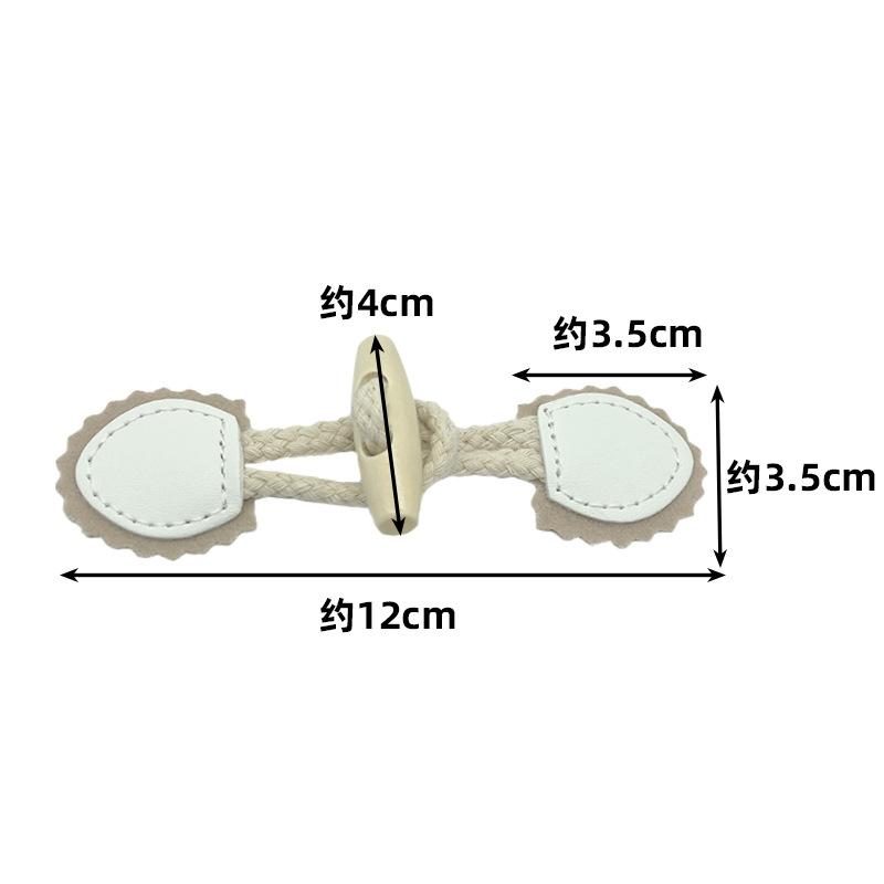 4Pairs Rope Leather Pair Button for Sewing Supplies Coat Sweater Cardigan Belt Buckle Handwork Clothing Decoration