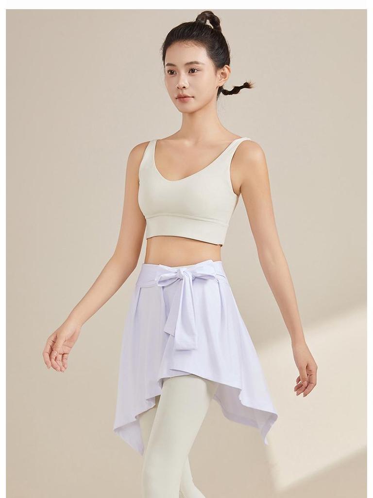 Tie-Up Wrap Dress: Anti-Exposure One-Piece for Yoga, Fitness, Dance, and Outerwear