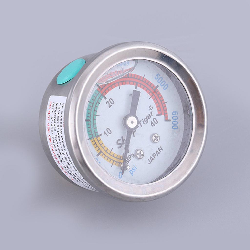 2" Size Liquid Filled Pool Filter Pressure Gauge Steel for Case 0-6000/ 0-40MPa 10mm Back Mount