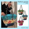 Starfish Hand-Woven Bag Hand-embroidered Beaded Bohemian Straw Bag Summer Fashion Casual Simple Elegant for Travel Vacation