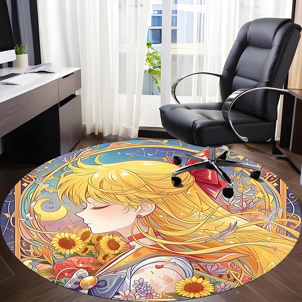 1pc Sailor Moon Chair Carpet for Office Non-Slip,Machine Washable Rug for Office, Room - Holiday Decor - Machine Made yy251017299