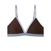 French contrasting color deep V triangle cup underwear women's thin back small chest gathering seamless sexy bra set