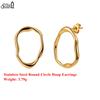 Effie Queen Edelstahl 18 Karat Gold Oval Geometrische Creolen Einfacher Schmuck für Damen Bankett Party Geburtstage Geschenk STKE14