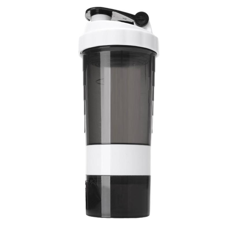 500ML 3 Schicht Protein Shake Flasche Große Kapazität Wasserflasche Plastik Mischbecher Fitness Sport Wasserbecher Langlebig