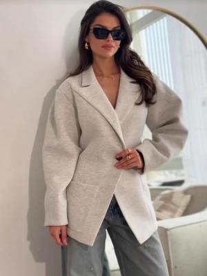 Manteau en Laine Uni pour Femme Automne/Hiver 2025 - Style Européen & Américain
