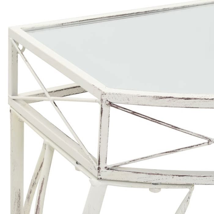 VidaXL Table d'appoint Style français Métal 82 x 39 x 76 cm Blanc 245935