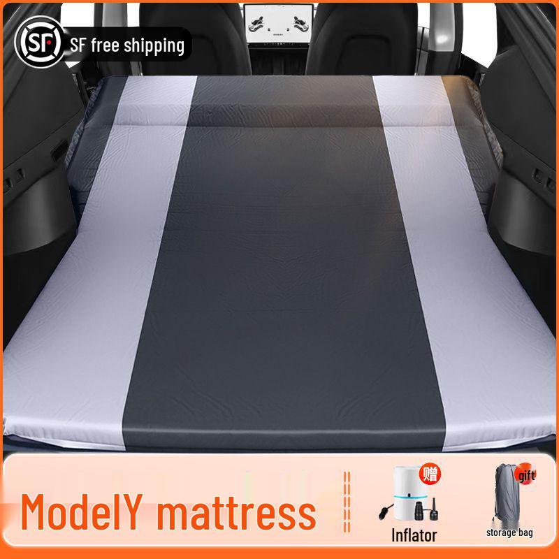 Tesla Model Y Trunk Inflatable Mattress: Rear Seat Sleeping Pad, Foldable Cushion, Refreshed Version.