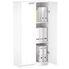 120 Cm Tall Storage Cabinet Cupboard, 3-Tier File Organiser Wooden Filing Cabinet, White