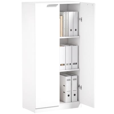 120 Cm Tall Storage Cabinet Cupboard, 3-Tier File Organiser Wooden Filing Cabinet, White