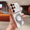 Wave large window for Galaxy S25Edge electroplating love mobile phone case Samsung A55 hardware bracket S26U