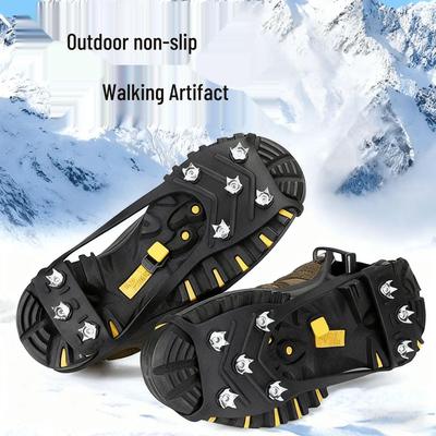 Garras de Gelo Antiderrapantes para Sapatos - Crampons de Neve de 8 Dentes para Montanhismo ao Ar Livre e Proteção Antiderrapante