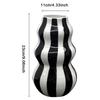 Ceramic Gourd Shaped Vase Aesthetic Vase Striped Flower Container Craft Bathroom Kitchen Indoor Room Table Centerpieces Decor