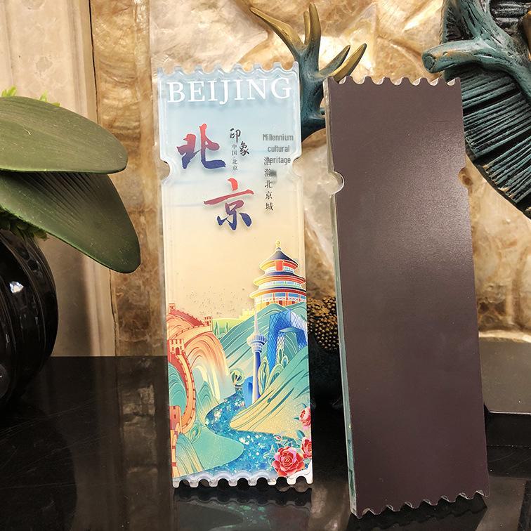 Acrylic Quicksand Scenic Spot Magnet - Suzhou, Nanjing, Kaifeng Souvenir