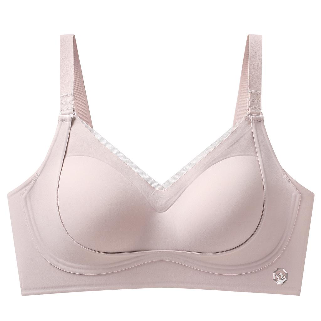Liquid foundation seamless women's big breasts show small gathering fixed cup no steel ring adjustment type sports comfortable bra cover