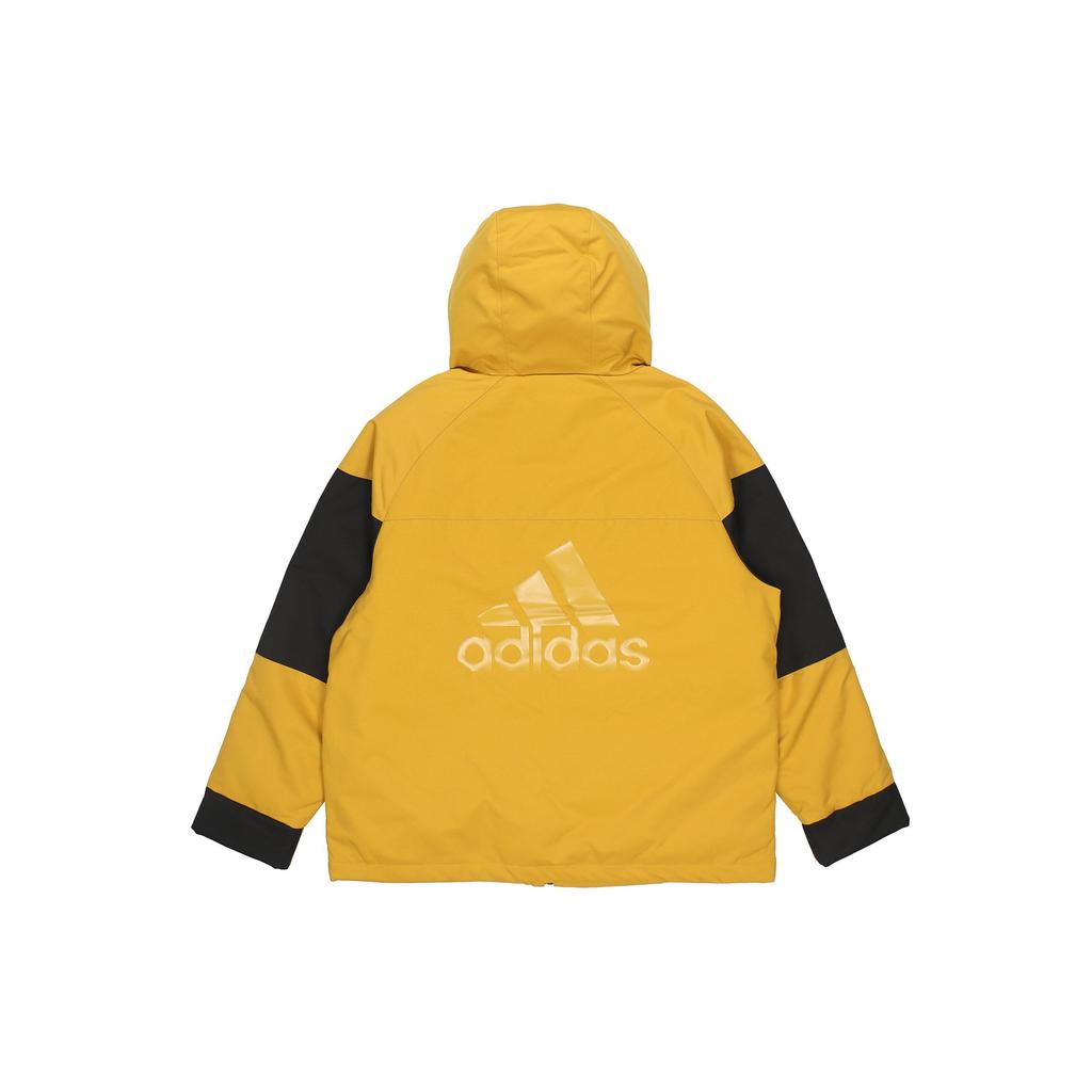 Adidas Color-Block Hooded Down Jacket Men Outerwear Yellow H23091