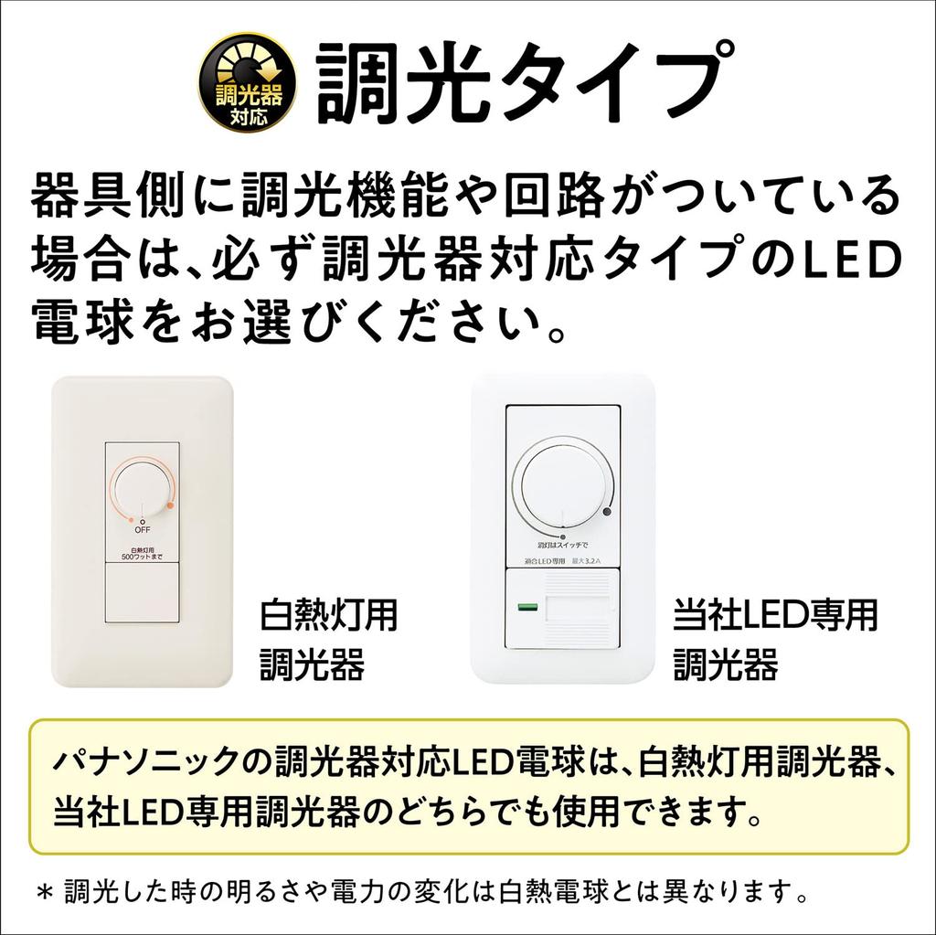 Panasonic Mini Krypton Type Parlook Premier LED E17 50W Bulb Bulb Color Equivalent Small Light Distribution 1 Dimmer Insulation Material Installation