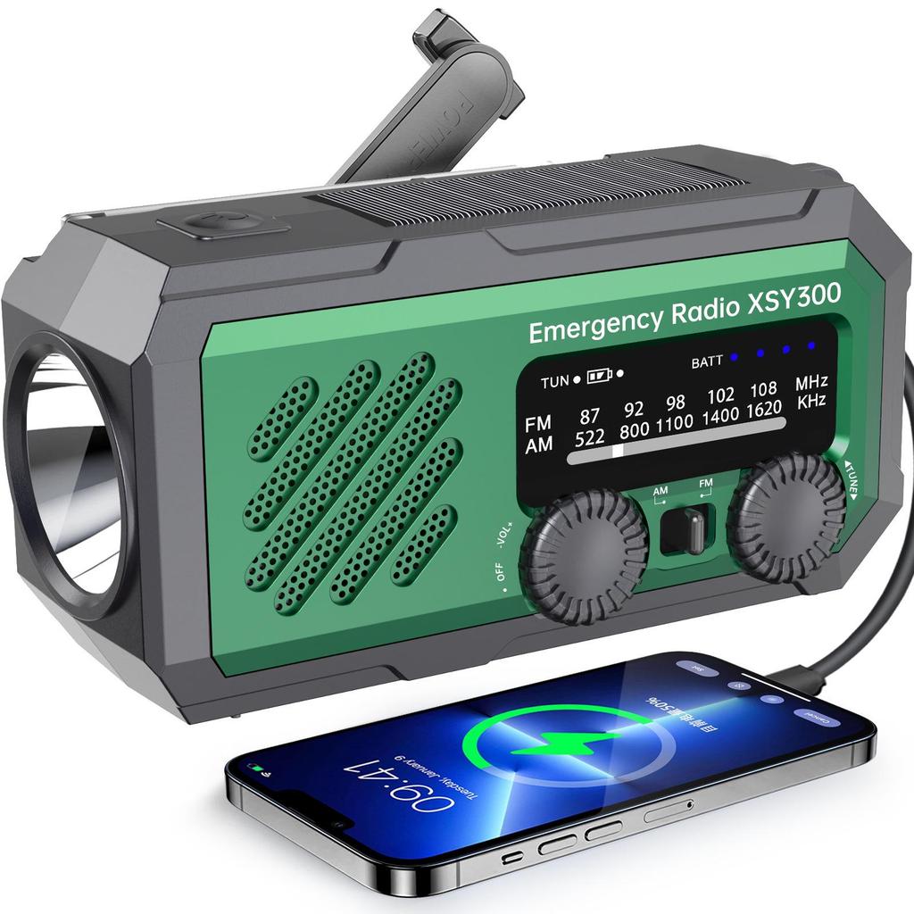 Portable Solar Hand-Crank Multi-Function Pocket Radio