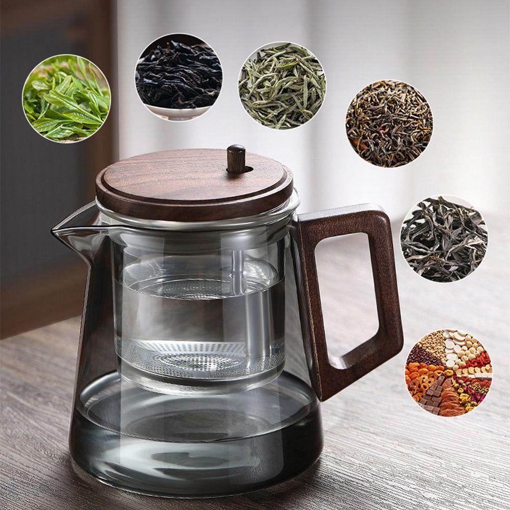 Creative Tea Separation Glass Teapot 650ML One-button Filtering Teapot  Drinkware