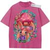 Unisex Washed Pink Vintage T  Shirt Pokemon Krabby Mushroom Crab High  Quality Fabric for Home Leisure Travel Shopping