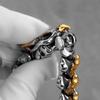 Vintage Viking Ouroboros Bracelet Stainless Steel Hip Hop Punk Jewelry for Men Biker Fashion Accessory
