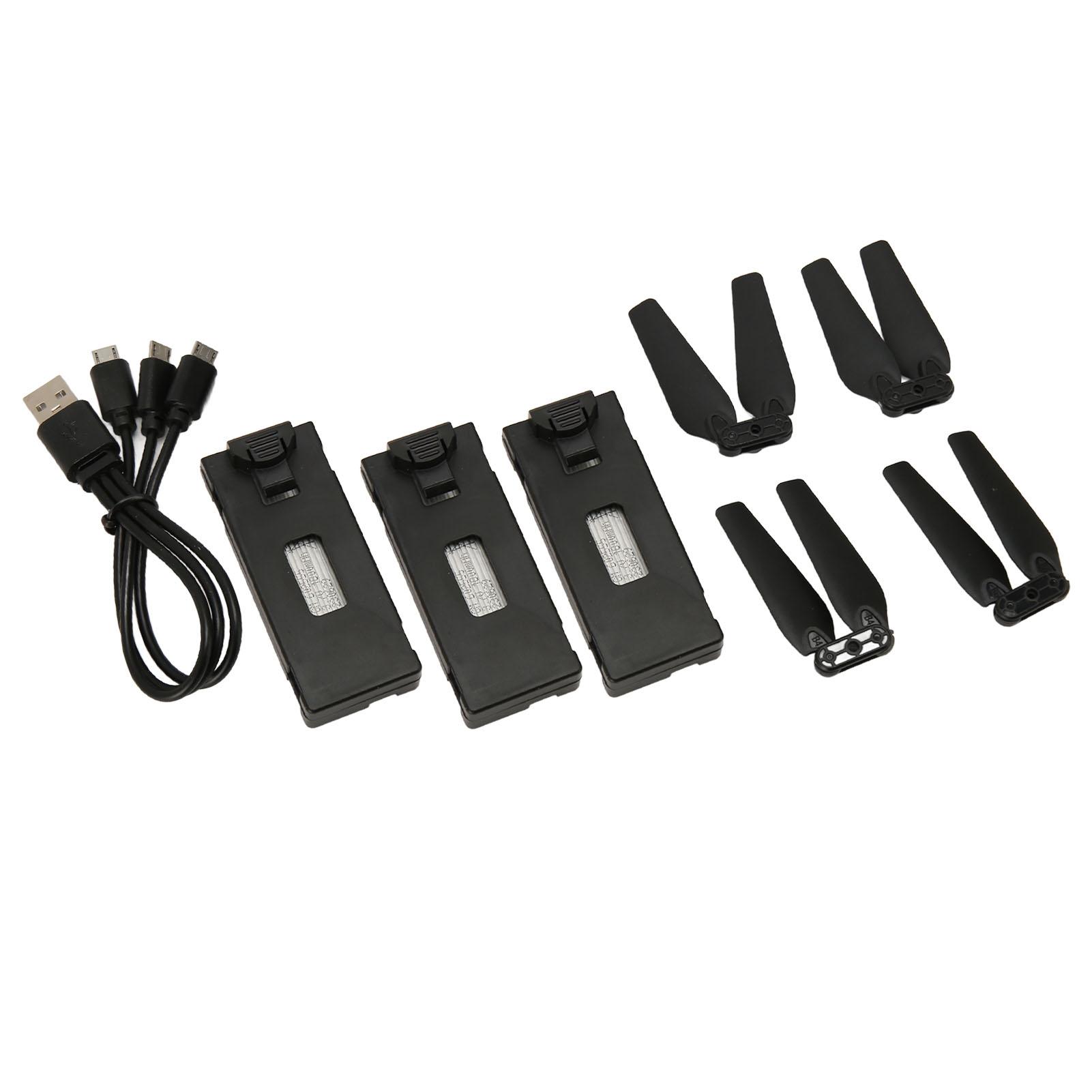 

3 шт. 3,7 В 1800 мАг Акумулятор для дрона Plug and Play RC Акумулятор для БПЛА з лопатями пропелера для E88 E88PRO E525 E99 E99PRO P1 K3