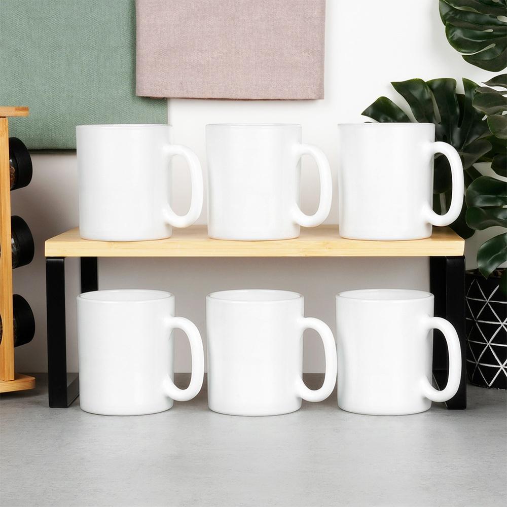 Set di Tazze per Caffè, Tè, Tisane, Set Tazze, Bianco x6