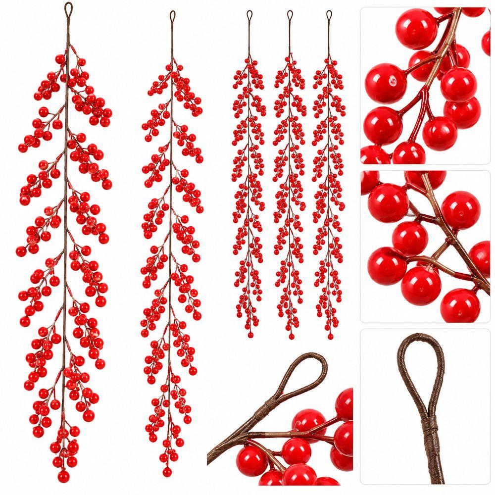 Red Faux Berry Vine Hanging Berry Garland Fashion Artificial Berry Vine Christmas Decoration