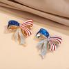 Bow brooch, high-end and niche, American flag chest flower, clothing decoration accessories